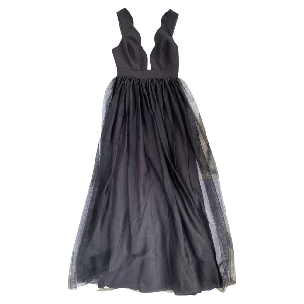 BCBGeneration Black Tulle Maxi Dress XS Backless Balletcore Prom Cocktaill
